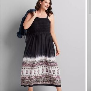 Lane Bryant blue and White Midi Dress